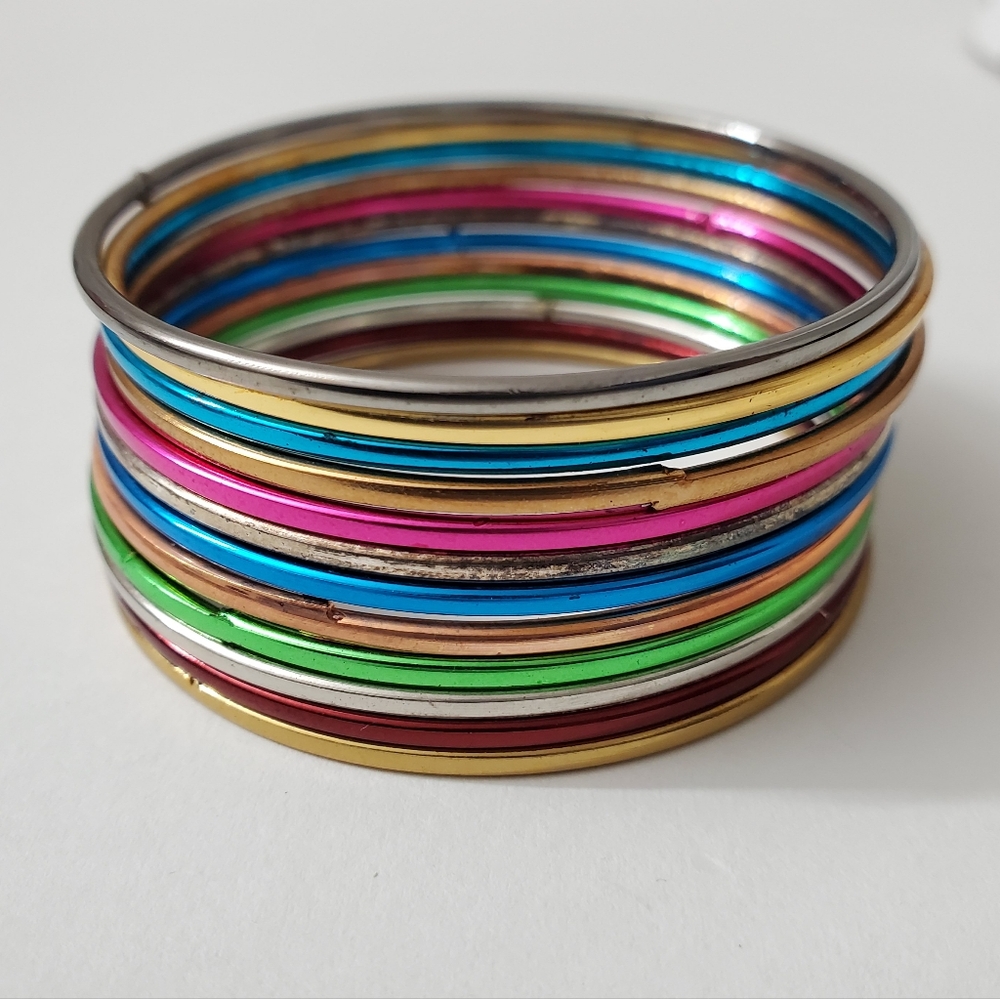 Watch Video / Multi-Tone Bangle Set - Picture 1 of 5